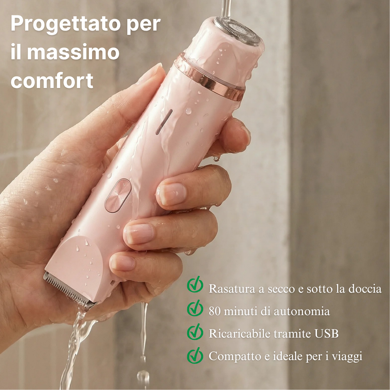Lady Shaver Elettrico 2 in 1